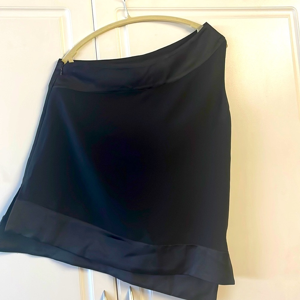 Festive one shoulder black top